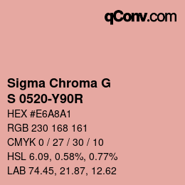 カラーコード: Sigma Chroma G - S 0520-Y90R | qconv.com