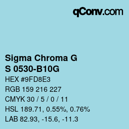 カラーコード: Sigma Chroma G - S 0530-B10G | qconv.com