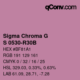 颜色代码: Sigma Chroma G - S 0530-R30B | qconv.com
