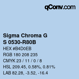 Color code: Sigma Chroma G - S 0530-R80B | qconv.com