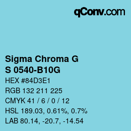 カラーコード: Sigma Chroma G - S 0540-B10G | qconv.com