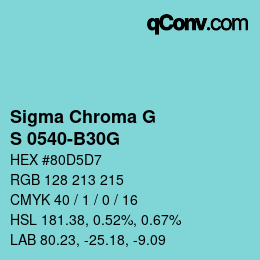 カラーコード: Sigma Chroma G - S 0540-B30G | qconv.com