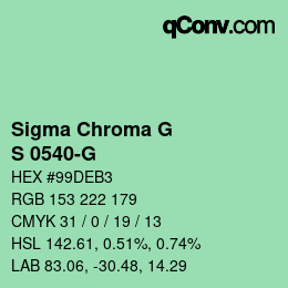 カラーコード: Sigma Chroma G - S 0540-G | qconv.com