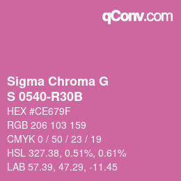 カラーコード: Sigma Chroma G - S 0540-R30B | qconv.com