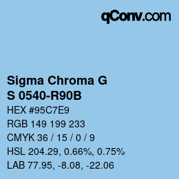 Color code: Sigma Chroma G - S 0540-R90B | qconv.com