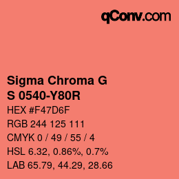 Color code: Sigma Chroma G - S 0540-Y80R | qconv.com