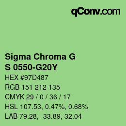 カラーコード: Sigma Chroma G - S 0550-G20Y | qconv.com