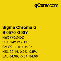 カラーコード: Sigma Chroma G - S 0570-G90Y | qconv.com