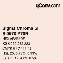 Color code: Sigma Chroma G - S 0570-Y70R | qconv.com