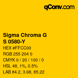 カラーコード: Sigma Chroma G - S 0580-Y | qconv.com