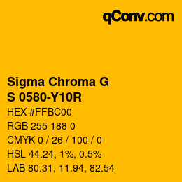 カラーコード: Sigma Chroma G - S 0580-Y10R | qconv.com