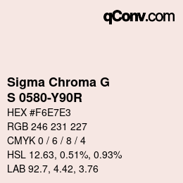 カラーコード: Sigma Chroma G - S 0580-Y90R | qconv.com