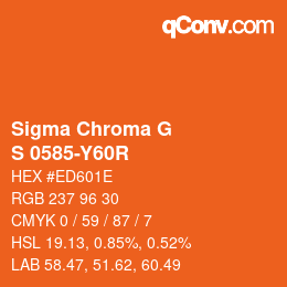カラーコード: Sigma Chroma G - S 0585-Y60R | qconv.com