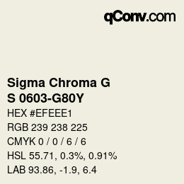 カラーコード: Sigma Chroma G - S 0603-G80Y | qconv.com