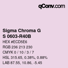 カラーコード: Sigma Chroma G - S 0603-R40B | qconv.com
