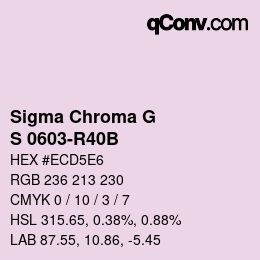 Color code: Sigma Chroma G - S 0603-R40B | qconv.com