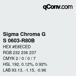 カラーコード: Sigma Chroma G - S 0603-R80B | qconv.com