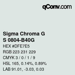 Color code: Sigma Chroma G - S 0804-B40G | qconv.com