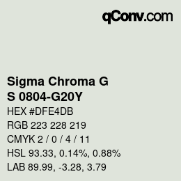 Farbcode: Sigma Chroma G - S 0804-G20Y | qconv.com