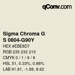 Código de color: Sigma Chroma G - S 0804-G90Y | qconv.com