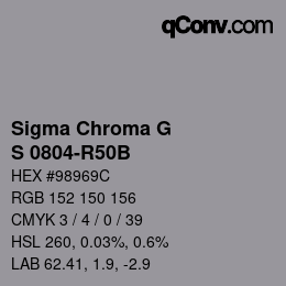 Farbcode: Sigma Chroma G - S 0804-R50B | qconv.com