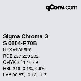 カラーコード: Sigma Chroma G - S 0804-R70B | qconv.com