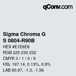 カラーコード: Sigma Chroma G - S 0804-R90B | qconv.com