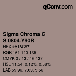 Code couleur: Sigma Chroma G - S 0804-Y90R | qconv.com