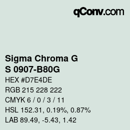 カラーコード: Sigma Chroma G - S 0907-B80G | qconv.com