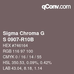 Color code: Sigma Chroma G - S 0907-R10B | qconv.com
