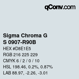 カラーコード: Sigma Chroma G - S 0907-R90B | qconv.com