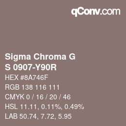 カラーコード: Sigma Chroma G - S 0907-Y90R | qconv.com