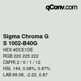 カラーコード: Sigma Chroma G - S 1002-B40G | qconv.com