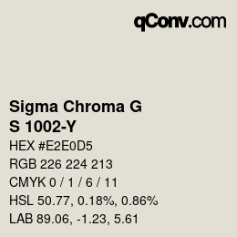 カラーコード: Sigma Chroma G - S 1002-Y | qconv.com