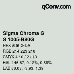 カラーコード: Sigma Chroma G - S 1005-B80G | qconv.com
