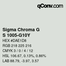 カラーコード: Sigma Chroma G - S 1005-G10Y | qconv.com