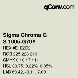 Color code: Sigma Chroma G - S 1005-G70Y | qconv.com