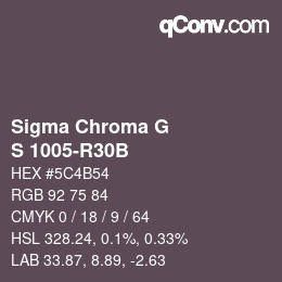 カラーコード: Sigma Chroma G - S 1005-R30B | qconv.com