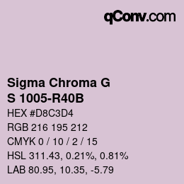 Color code: Sigma Chroma G - S 1005-R40B | qconv.com