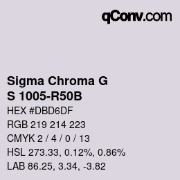 カラーコード: Sigma Chroma G - S 1005-R50B | qconv.com