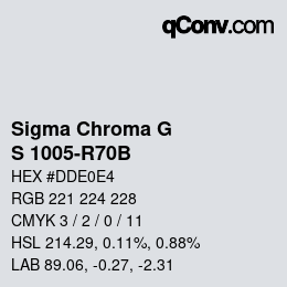 カラーコード: Sigma Chroma G - S 1005-R70B | qconv.com