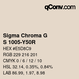颜色代码: Sigma Chroma G - S 1005-Y50R | qconv.com