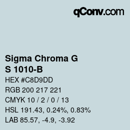 カラーコード: Sigma Chroma G - S 1010-B | qconv.com