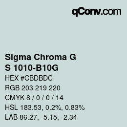 Code couleur: Sigma Chroma G - S 1010-B10G | qconv.com