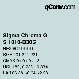 カラーコード: Sigma Chroma G - S 1010-B30G | qconv.com