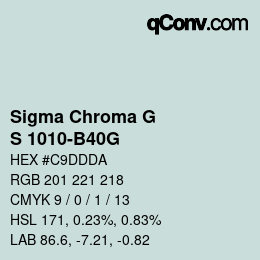 Color code: Sigma Chroma G - S 1010-B40G | qconv.com