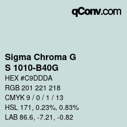 Código de color: Sigma Chroma G - S 1010-B40G | qconv.com