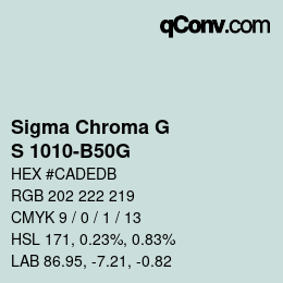 カラーコード: Sigma Chroma G - S 1010-B50G | qconv.com