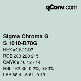 カラーコード: Sigma Chroma G - S 1010-B70G | qconv.com