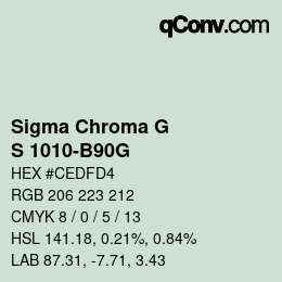 カラーコード: Sigma Chroma G - S 1010-B90G | qconv.com